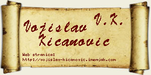 Vojislav Kićanović vizit kartica